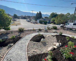 OK Valley Landscaping xeriscaping curved walkway